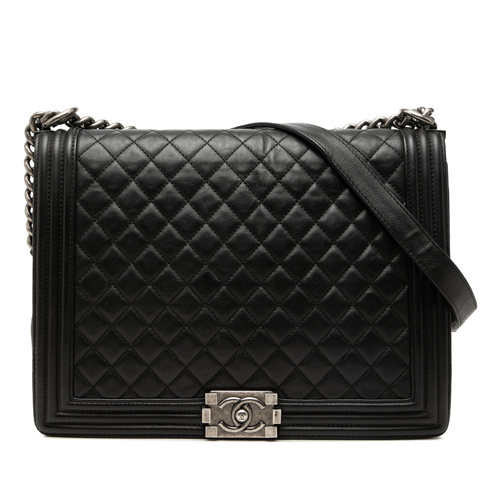 Pre-Loved Chanel Large Quilted Lambskin Boy Flap